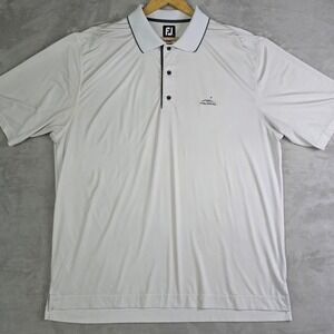 FootJoy‎ Mens XXL White Golf Polo Shirt Performance Short Sleeve FJ